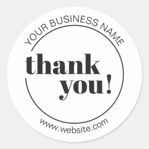 Sticker Rond Bright White Bold Merci d'entreprise