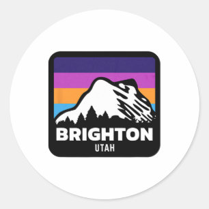 Sticker Rond Brighton Utah Ski Snowboard Famille Ski Trip