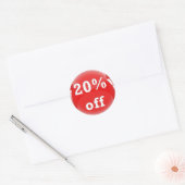 Sticker rond brillant 20 % moins cher (pourcentage (Enveloppe)