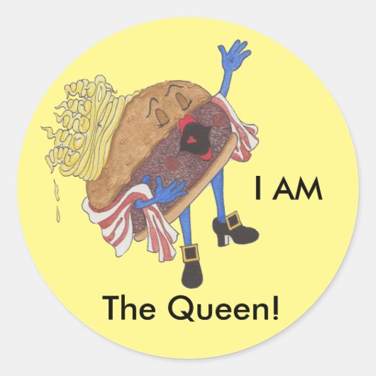 Sticker rond brillant 'Burger Bernice' (Devant)