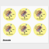 Sticker rond brillant 'Burger Bernice' (Feuille)