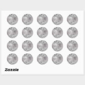 Sticker Rond Brillant en aluminium brillant en feuille d'argent (Feuille)