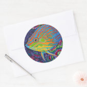 Sticker Rond Brillant poisson tropical I (Enveloppe)