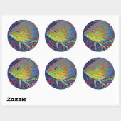 Sticker Rond Brillant poisson tropical I (Feuille)