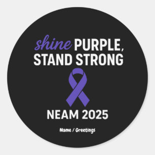 Sticker Rond Brillant violet socle solide NEAM 2025 Epilepsie