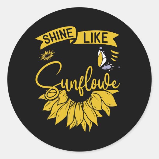 Sticker Rond briller comme un tournesol (Devant)