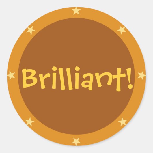 Sticker Rond Brilliant - Série d'autocollants de l'enseignant ( (Devant)