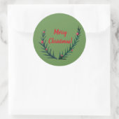 Sticker Rond Brindilles de Noël, Joyeux Noël (Sac)