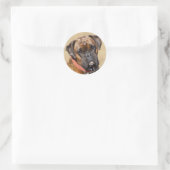 Sticker Rond Brindle Boxer Chien (Sac)