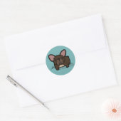Sticker Rond Brindle Frenchie (Enveloppe)