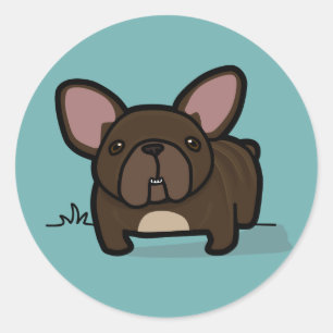 Sticker Rond Brindle Frenchie