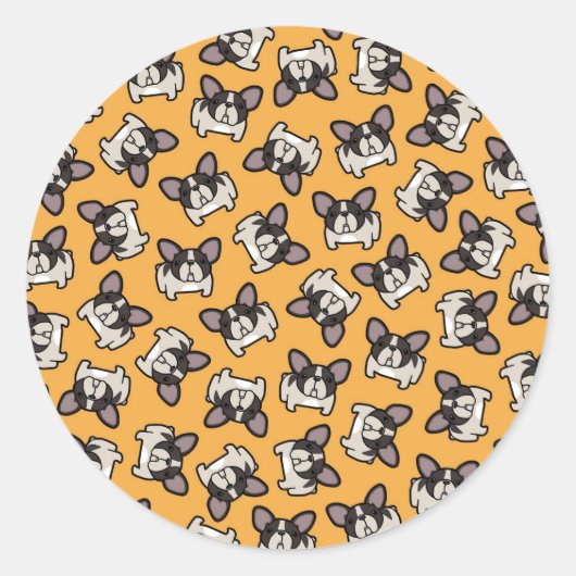Sticker Rond Brindle Pied Frenchie (Devant)