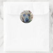 Sticker Rond Brindle Pit Bull Puppy par Shirley Taylor (Sac)