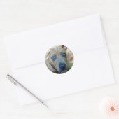 Sticker Rond Brindle Pit Bull Puppy par Shirley Taylor (Enveloppe)