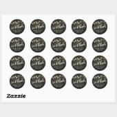 Sticker Rond Briques gris foncé Edison Lights Love & Thanks (Feuille)