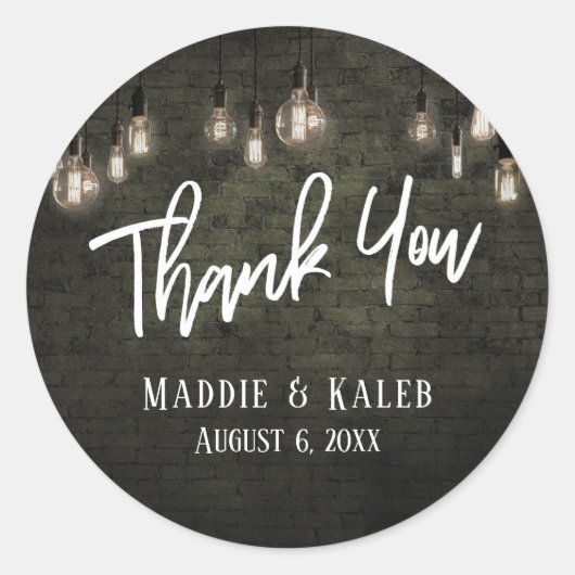 Sticker Rond Briques industrielles audacieuses avec Merci Ediso (Devant)