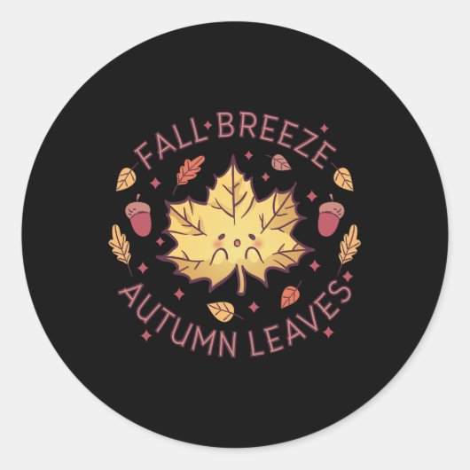 Sticker Rond Brise automnale Feuilles d'automne Feuille d'érabl (Devant)