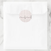 Sticker Rond Brise cardiaque EKG sur papier graphique, pouls Ph (Sac)