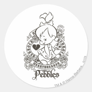 Sticker Rond Brise-coeur PEBBLES™ B&W