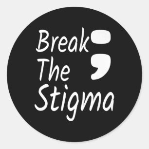 Sticker Rond Briser La Stigma Semicolon Prévention Suicide Awar