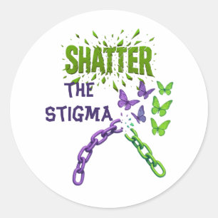 Sticker Rond Brisez le Stigma - Santé Mentale