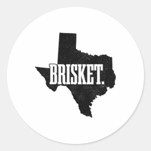 Sticker Rond Brisket Texas Bbq State Map Pride Byrbecue Grill G
