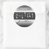 Sticker Rond Bristles Notes musicales Personnalisées (Sac)