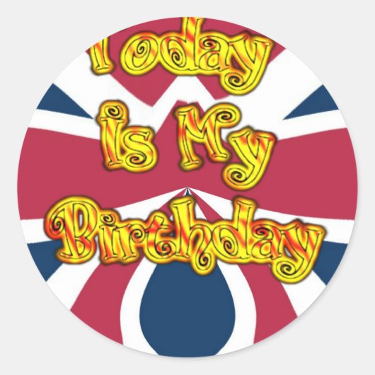 Sticker Rond British Birday Gifts Art Print (Devant)