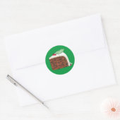 Sticker Rond British Christmas Cake Slice Festive Gastronomie d (Enveloppe)