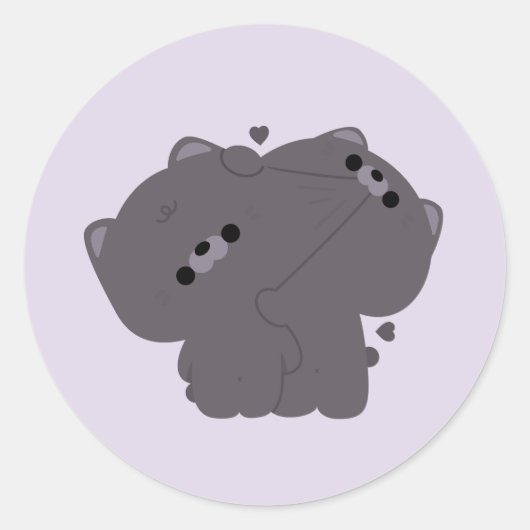 Sticker Rond British Shorthair Cat Couple (Devant)