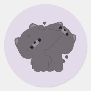 Sticker Rond British Shorthair Cat Couple