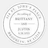 Sticker Rond Brittany Circular Return Adresse Mariage d'étiquet (Devant)