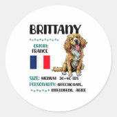 Sticker Rond Brittany Origin Funny Brittany Dog Lover  (Devant)