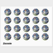 Sticker Rond Brittany Spaniel 3 - Nuit étoilée (Feuille)