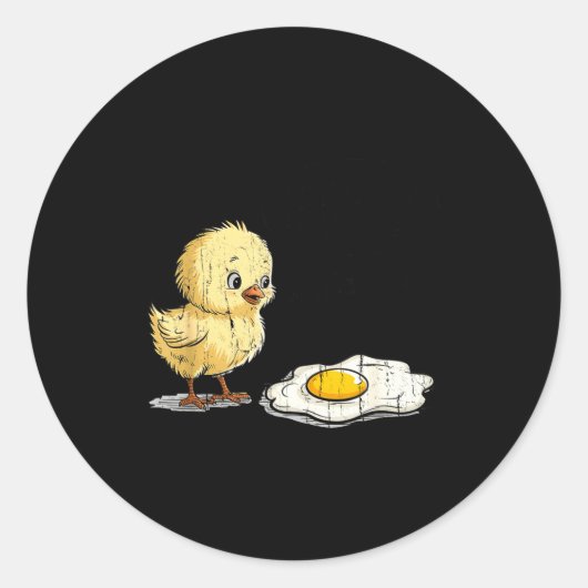 Sticker Rond Bro Is That You, Funny Chick And Egg (Devant)