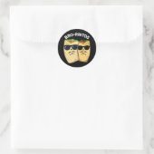 Sticker Rond Bro-ritos Funny Burrito Pun Dark BG (Sac)
