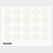 Sticker Rond Broad Stripes - Blanc et Beige (Feuille)