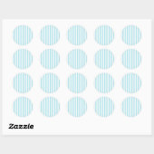 Sticker Rond Broad Stripes - Blanc et Blizzard Bleu (Feuille)