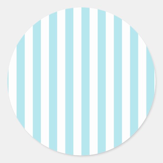 Sticker Rond Broad Stripes - Blanc et Blizzard Bleu (Devant)