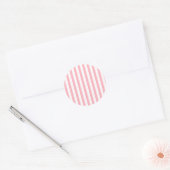 Sticker Rond Broad Stripes - Blanc et Rose clair (Enveloppe)
