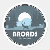 Sticker Rond Broads Parc national Deer (Devant)