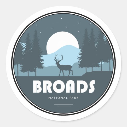 Sticker Rond Broads Parc national Deer (Devant)