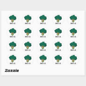 Sticker Rond Brocco lick Funny Veggie Broccoli Pun (Feuille)