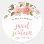 Sticker Rond Broche délicate Florale sucré 16 (Devant)
