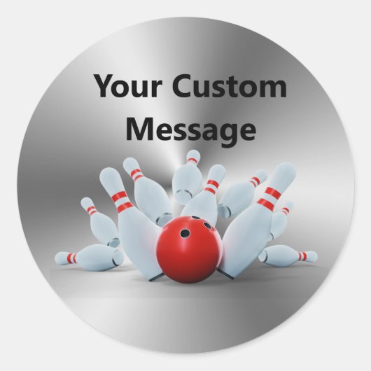 Sticker Rond Broches de bowling 10 broches de bowling Boule per (Devant)