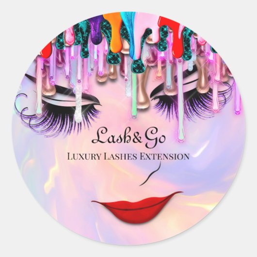 Sticker Rond Broches d'extension de trait pour artiste maquilla (Devant)