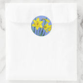 Sticker Rond Brochure de printemps jonquille d'art jaune peint (Sac)
