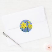Sticker Rond Brochure de printemps jonquille d'art jaune peint (Enveloppe)