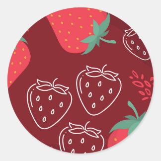 Sticker Rond Brochure fraise