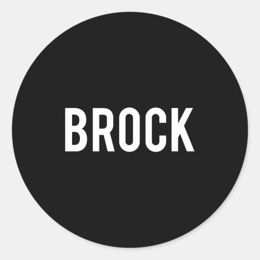 Sticker Rond Brock - Cool New Funny Name Fan Gift Tee  (Devant)